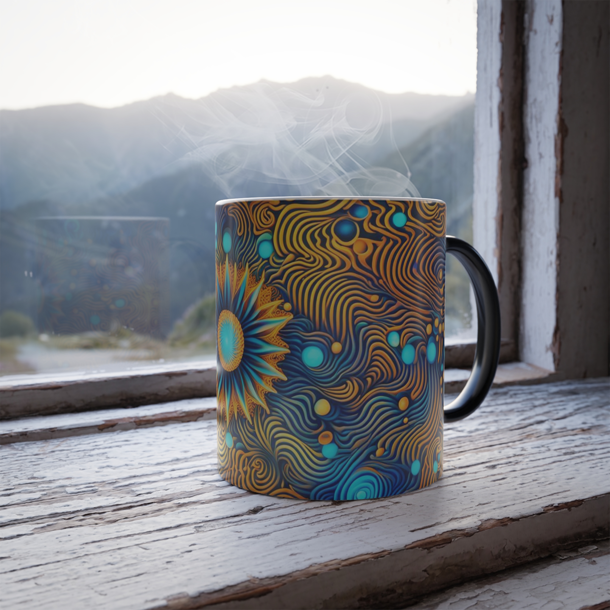 11195318506536357192_2048.jpeg Color-Changing Mug — Psychedelic Sunburst Pattern (11 oz) - Image 2