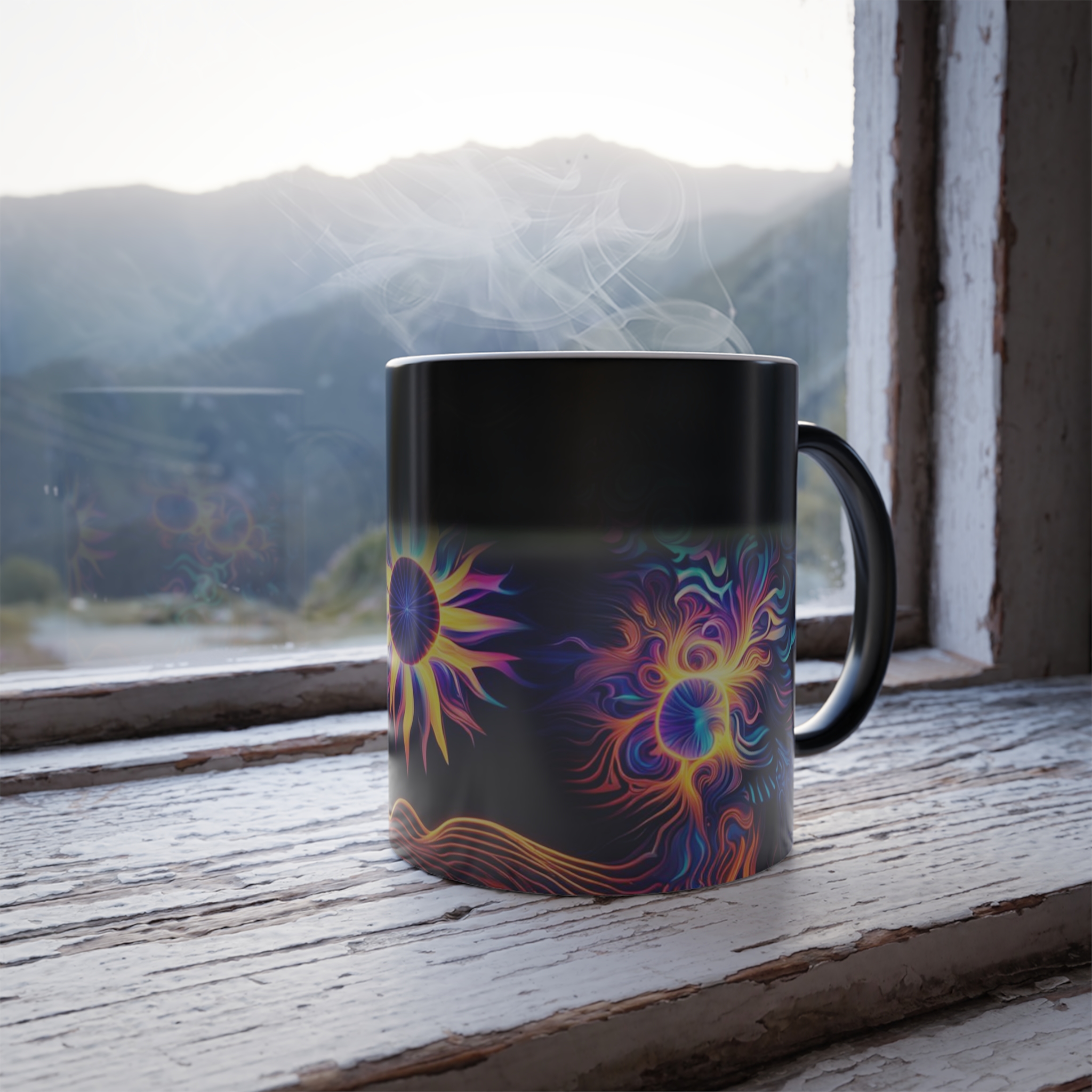 972938571864099525_2048.jpeg Color Morphing Mug — Neon Sunflower Heat-Activated Coffee Mug - Image 1